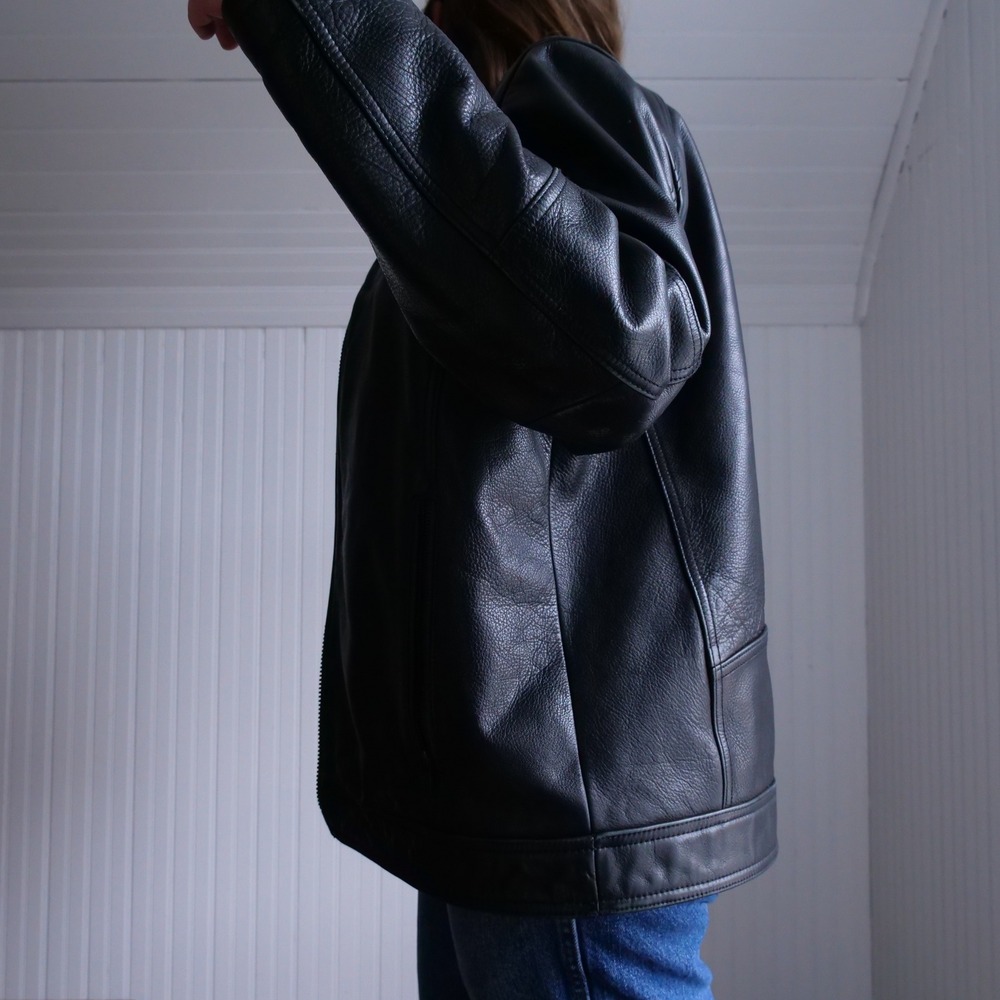 Wilson's Leather black heavy leather cafe racer jacket - Picture 10 of 10